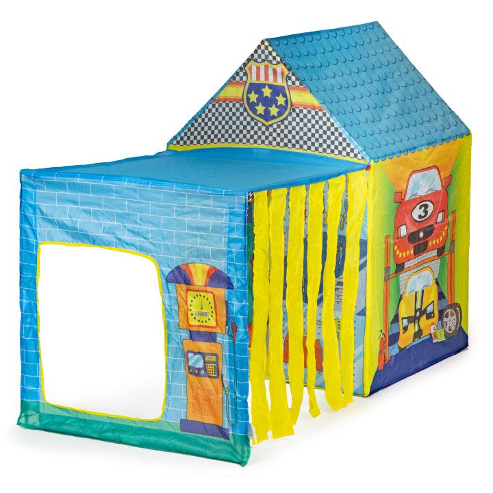 Dětský stan Autoservis s garáží 150 × 75 × 110 cm