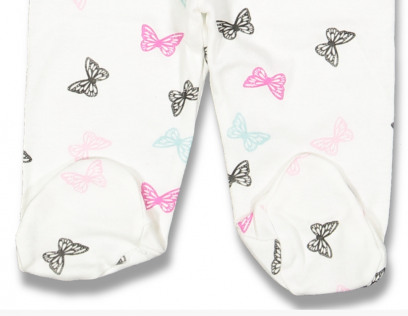 Pantaloni cu botoșei bebeluși Fluturaș | alb