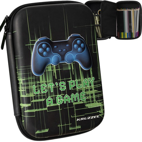 Pevný penál s 3D vzorem Gamepad