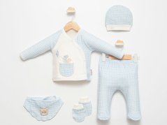 5 piese haine pentru bebelusi Dream alb-blu 56