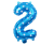 Palloncino in foil, numero 2, blu con stelline, 79 x 49 cm