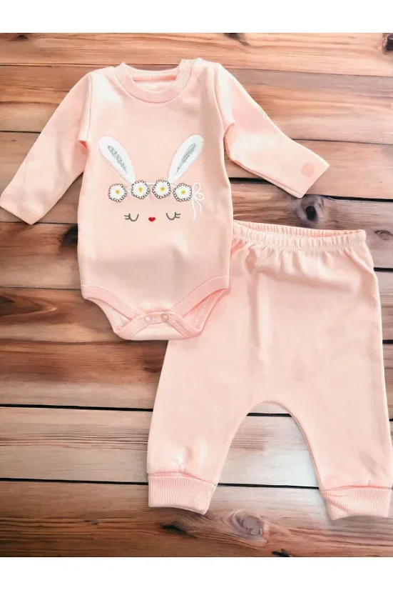 Set 3 piese hanorac, pantaloni, body Bunny