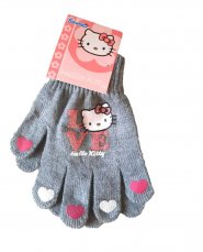 Dětské rukavice šedé Hello Kitty