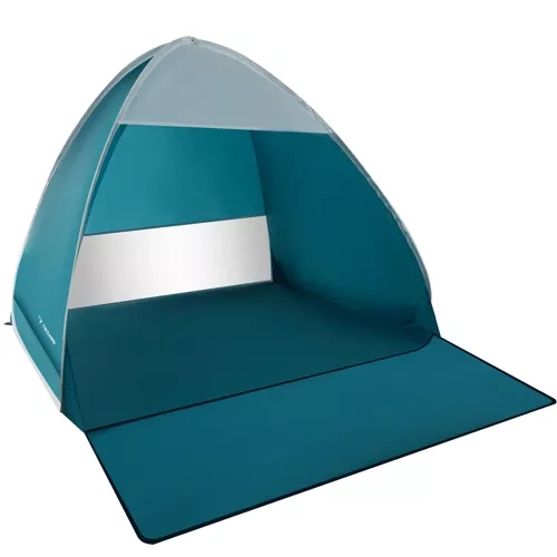 Samorozkládací plážový stan 195×150×110 cm, modro-bílý
