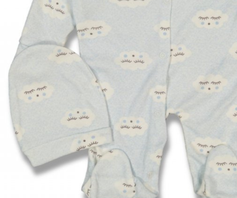 Tuta con cappellino neonato Nuvole 68
