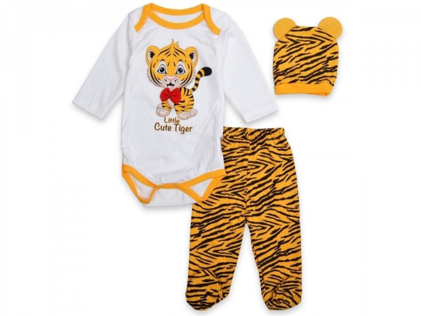 Set 3 pezzi per neonati-body-panataloni con stivaletti-cappellino Tigre