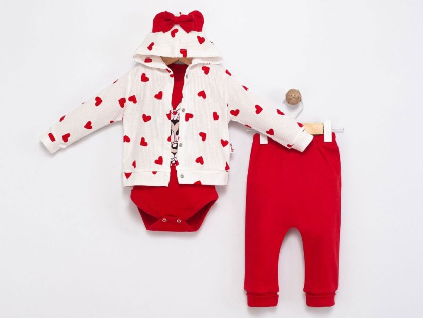 Completo per bambina – body, felpa con cappuccio e pantaloni Minnie