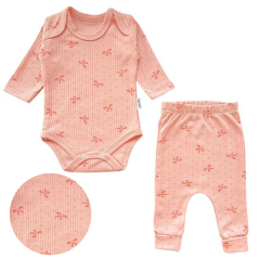 Completo bimbi 2 pezzi – body e pantaloni con fiocchi