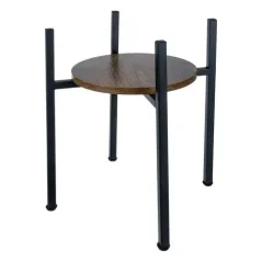 Stojan na květiny 40 × 26 × 26 cm kovový s MDF policí