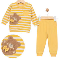 Completo 2 pezzi, con orsetto – felpa e pantaloni