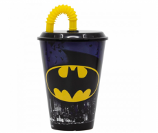 Bicchiere con cannuccia Batman