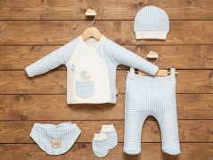 5 piese haine pentru bebelusi Dream alb-blu 56