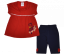 Dievčenská letná súprava tričko a kraťasy Balerína | červená-modrá