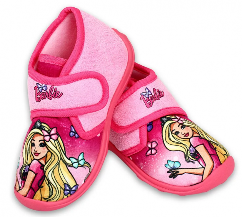 Dívčí domácí bačkory papuče Barbie | růžová