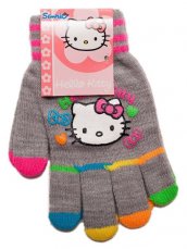 Dívčí rukavice šedé Hello Kitty