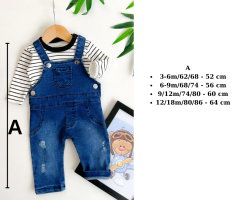 Set din 2 piese – tricou și pantaloni din denim cu bretele Baby