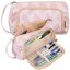 Astuccio rosa doppio scomparto con motivo