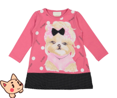 Rochie cu mânecă lungă roz Puppy 98