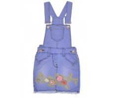 Fustă denim cu bretele pentru fete Flowers 80