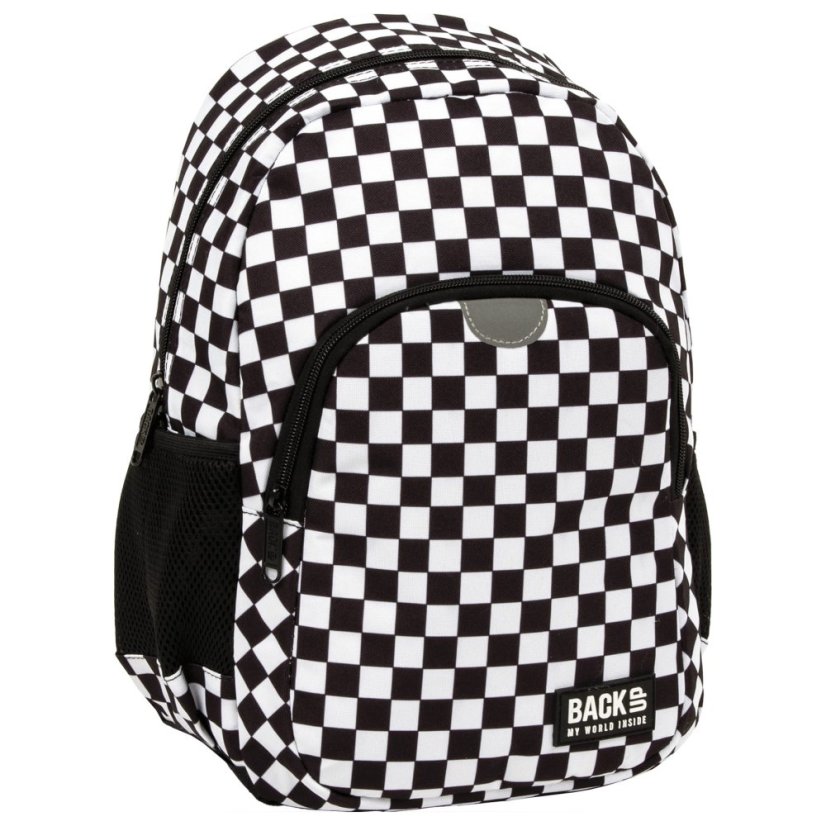 Školní batoh Chess 34 × 26 × 14 cm černobílý