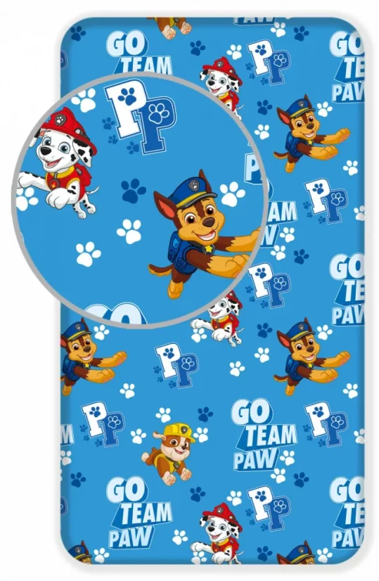 Lenzuolo cotone per bambini Paw Patrol 90x200 cm