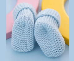 Botosei cu pompom bleu Bebe