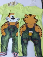 Salopetă verde pentru bebelusi Tigru