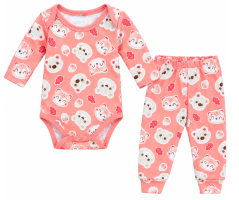 Completo bimbi 2 pezzi – body e pantaloni con animaletti