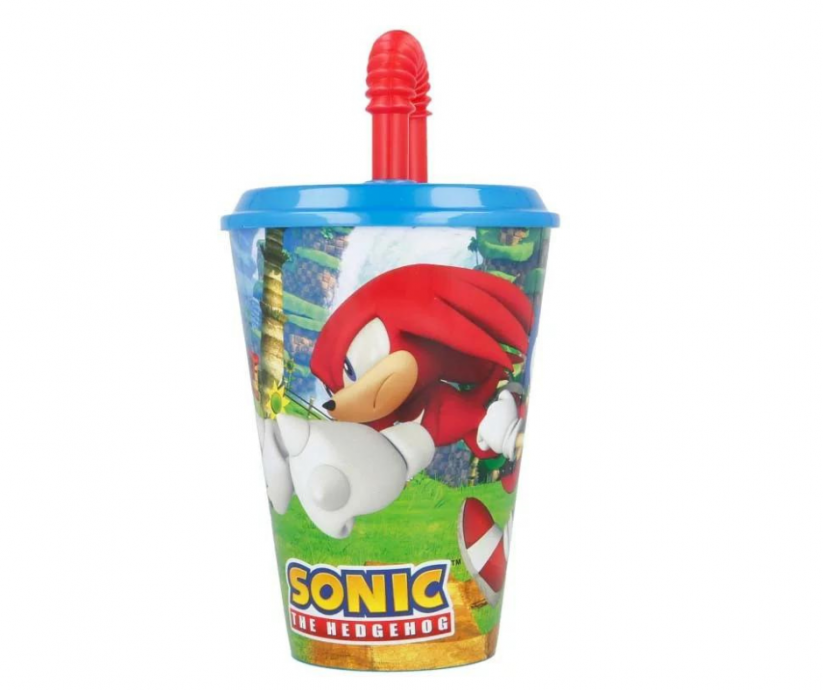 Bicchiere con cannuccia Sonic