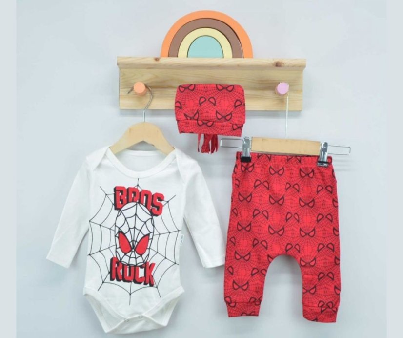 Set 3 piese haine pentru bebelusi Spiderman
