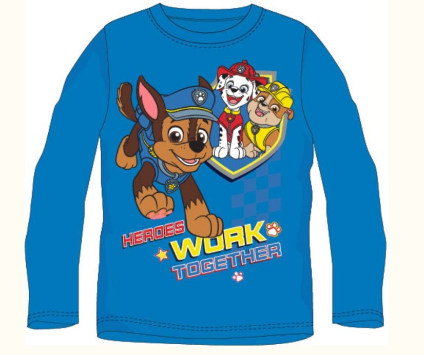Dětské triko dlouhý rukáv Paw Patrol modré