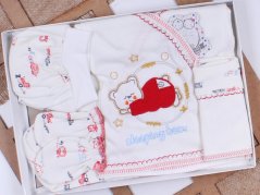 5 piese Set maternitate pentru bebelusi alb-rosu Sleeping Bear 56