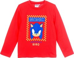SONIC dětské tričko dlouhý rukáv červené