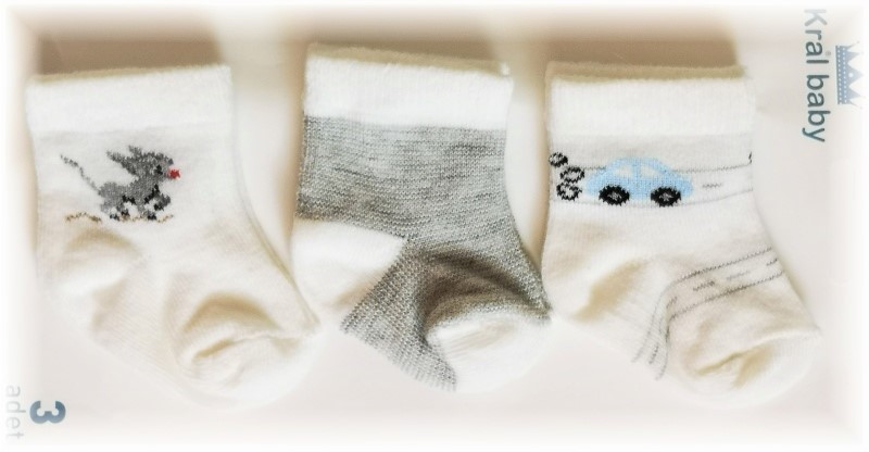 Dojčenské ponožky 3 páry Auto