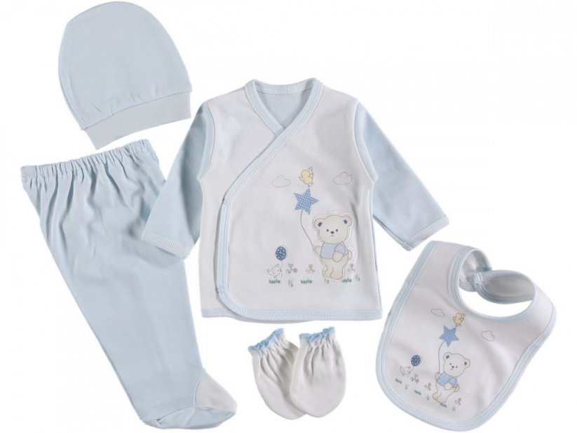 5 piese set haine pentru bebelusi Bear Star bleu 56