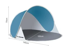 Samorozkládací plážový stan 145 × 100 × 70 cm, modro-bílý