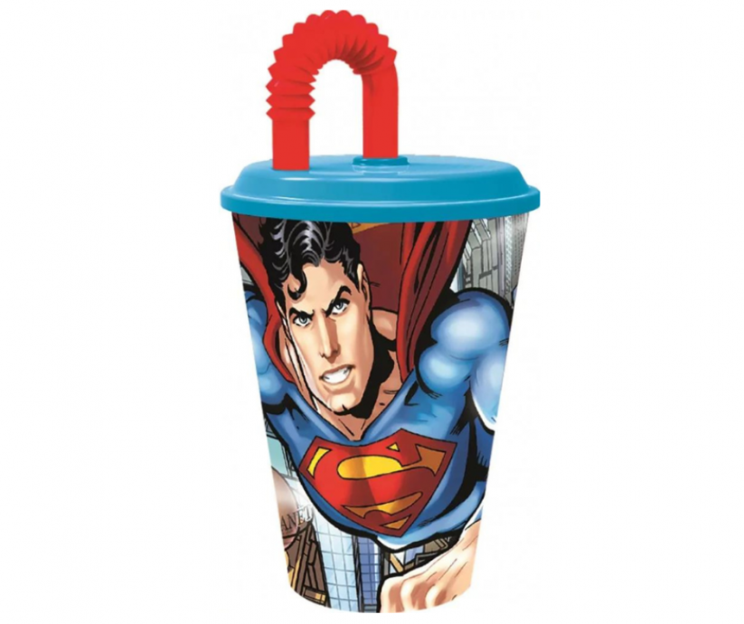 Bicchiere con cannuccia Superman