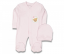 Salopetă cu căciulă pentru bebelusi roz 68
