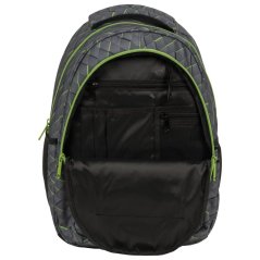 Školní batoh 3komorový 26 l  - 42 × 30 × 20 cm šedo-zelený