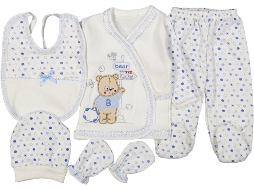 Set 5 piese pentru bebelusi Bear alb-roz 56