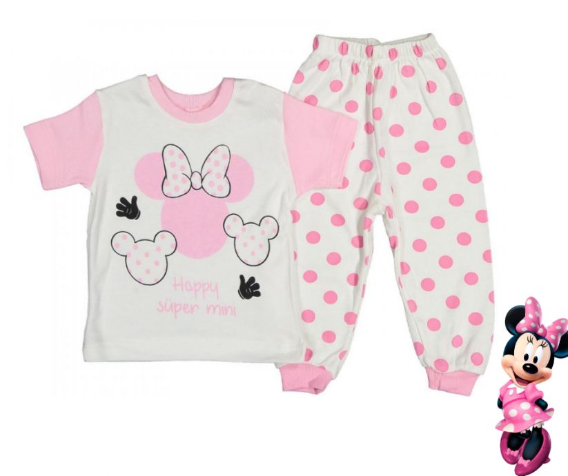 Dievčenské pyžamo s krátkym rukávom a dlhé nohavice Minnie
