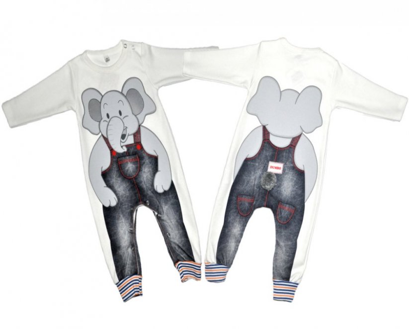 Tutina per neonati cottone Elefante | grigio