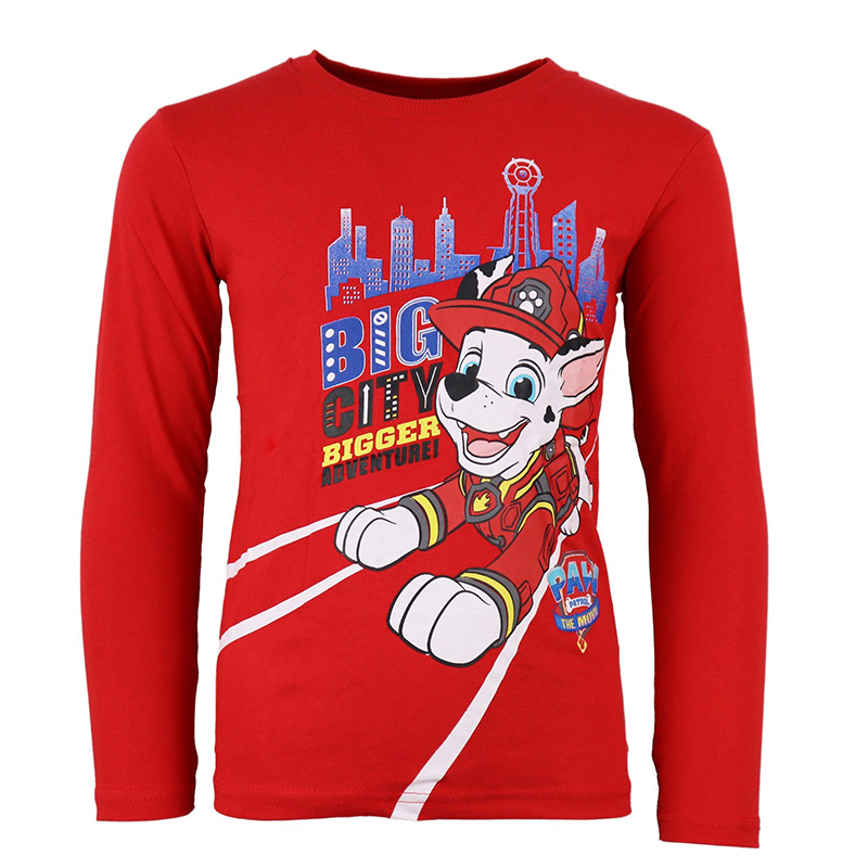 Chlapecké červené tričko dlouhý rukáv Paw Patrol