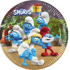 Papírové talíře 20 cm, 8 ks FSC -Smurfs