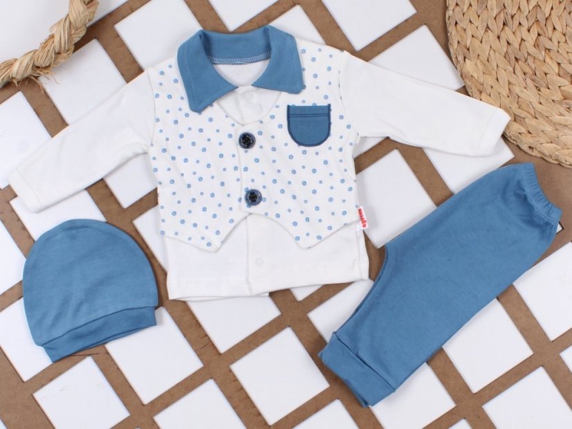 Set per neonati, camicia, gilet e pantaloni 56/62