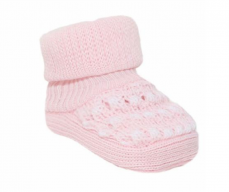 Scarpine per neonato con motivo rosa-bianco