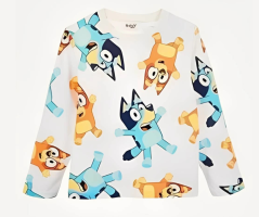 Tričko dlouhý rukáv Bluey krémové