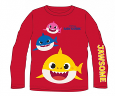 Dětské tričko dl. rukáv Baby Shark červené