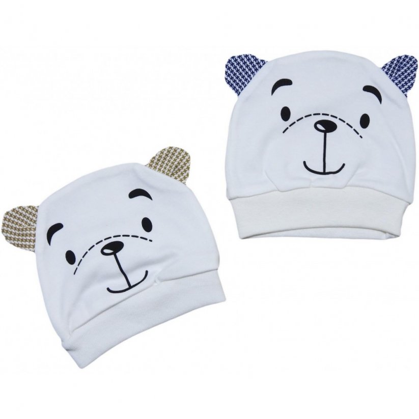 Cappello per neonato in cotone Orso | bianco
