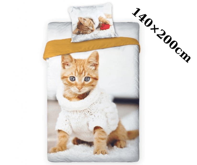 Biancheria da letto in cotone per bambini Gattino | 140 × 200 cm